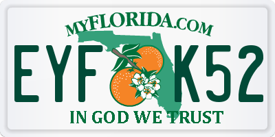 FL license plate EYFK52