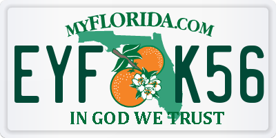 FL license plate EYFK56
