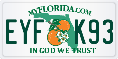 FL license plate EYFK93