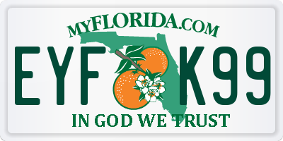 FL license plate EYFK99