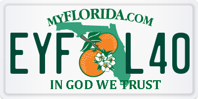 FL license plate EYFL40