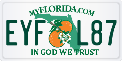 FL license plate EYFL87