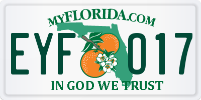 FL license plate EYFO17