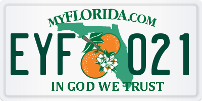 FL license plate EYFO21