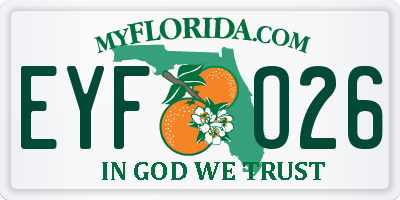 FL license plate EYFO26
