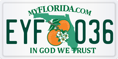 FL license plate EYFO36