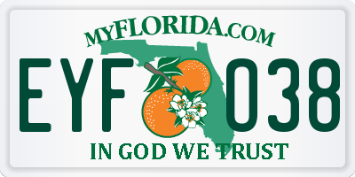 FL license plate EYFO38