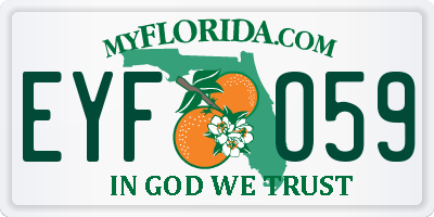 FL license plate EYFO59