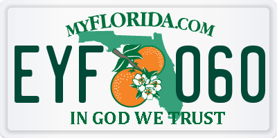 FL license plate EYFO60
