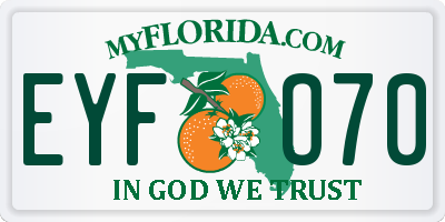 FL license plate EYFO70