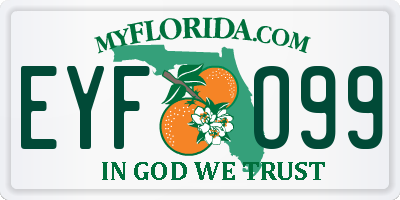 FL license plate EYFO99