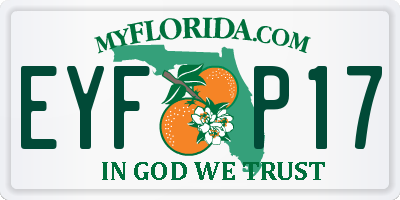 FL license plate EYFP17