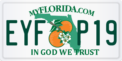 FL license plate EYFP19