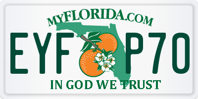 FL license plate EYFP70