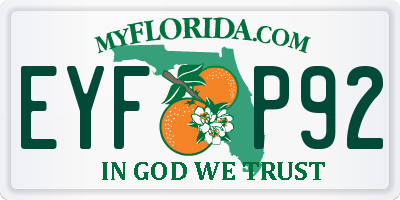 FL license plate EYFP92
