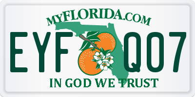 FL license plate EYFQ07