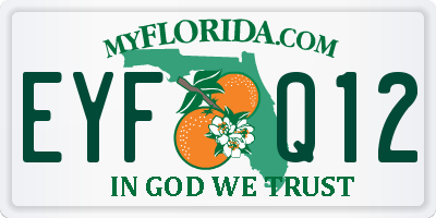 FL license plate EYFQ12