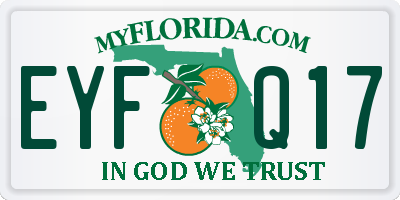 FL license plate EYFQ17