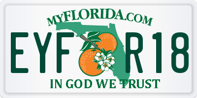 FL license plate EYFR18