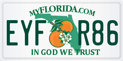 FL license plate EYFR86