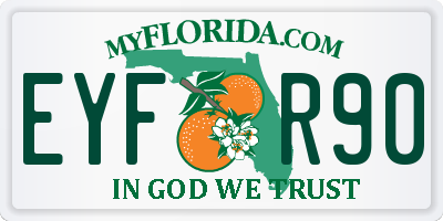 FL license plate EYFR90
