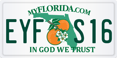 FL license plate EYFS16