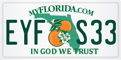 FL license plate EYFS33