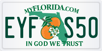 FL license plate EYFS50