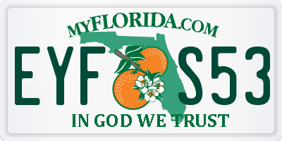 FL license plate EYFS53
