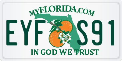 FL license plate EYFS91