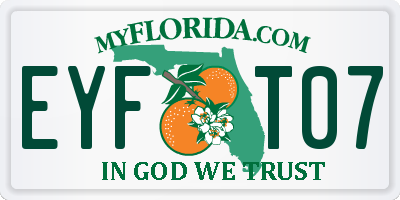 FL license plate EYFT07