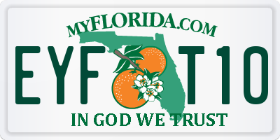 FL license plate EYFT10
