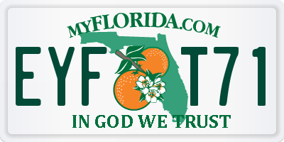 FL license plate EYFT71
