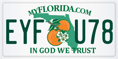 FL license plate EYFU78
