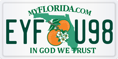 FL license plate EYFU98