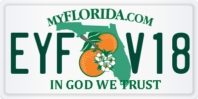 FL license plate EYFV18