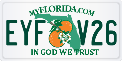 FL license plate EYFV26