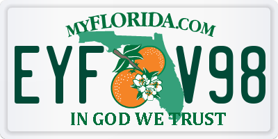 FL license plate EYFV98