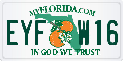 FL license plate EYFW16