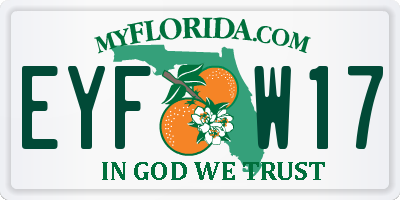 FL license plate EYFW17