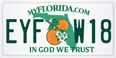 FL license plate EYFW18
