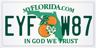 FL license plate EYFW87