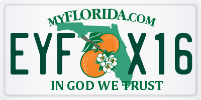 FL license plate EYFX16