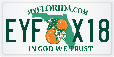 FL license plate EYFX18