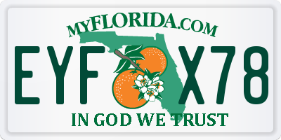 FL license plate EYFX78
