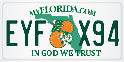 FL license plate EYFX94