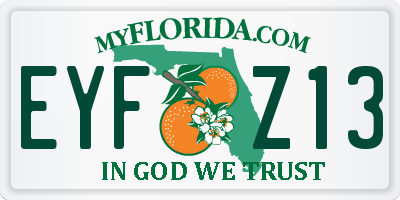 FL license plate EYFZ13