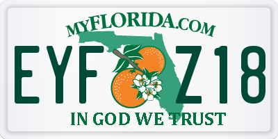 FL license plate EYFZ18