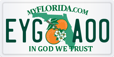 FL license plate EYGA00