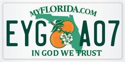 FL license plate EYGA07